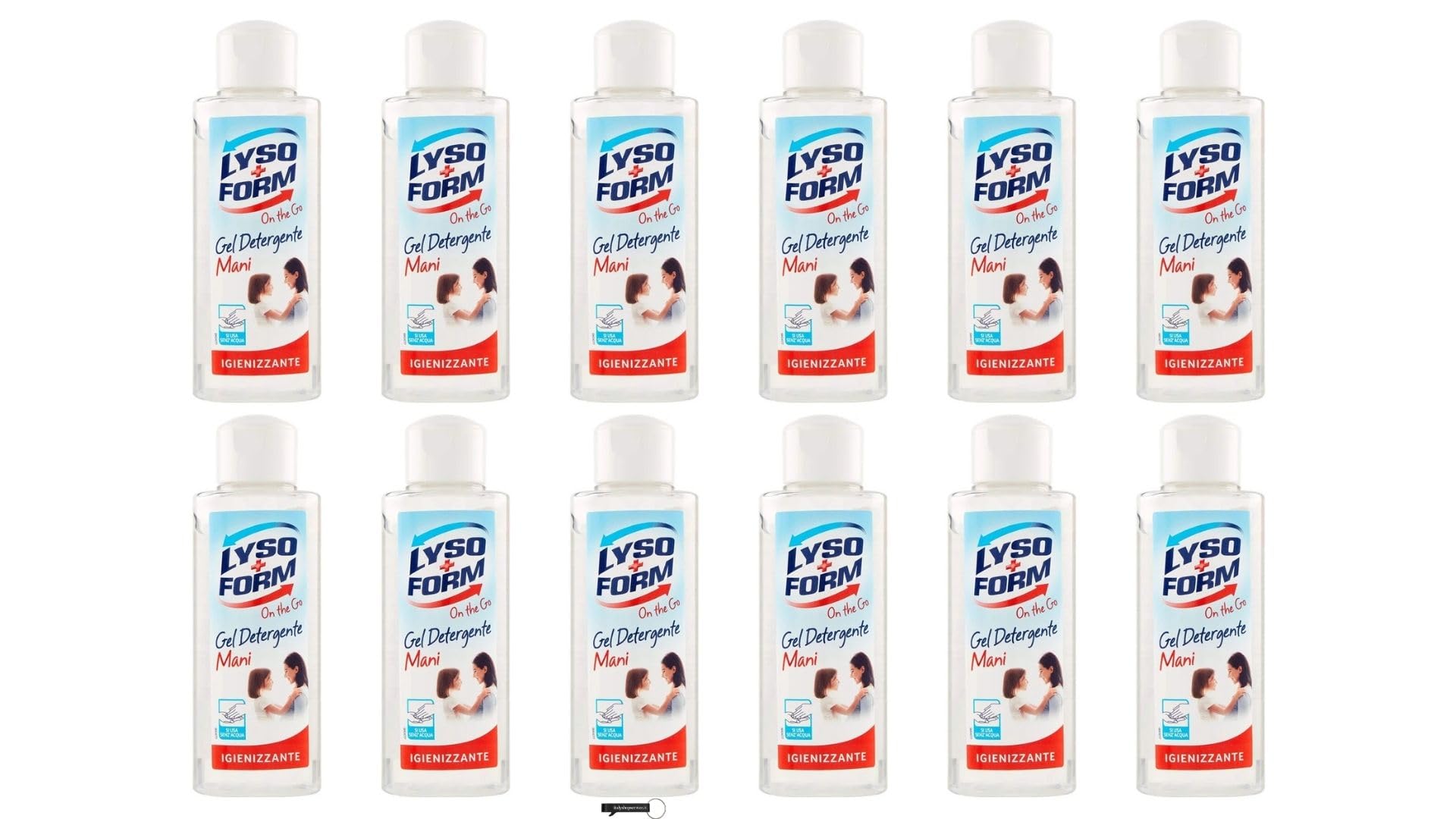 12 x Gel de manos Lysoform 100 ml – Gel de limpieza de manos higiénico sin agua – Secado rápido – Paquete ahorro de 12 botellas + llavero Italy Shop Service gratis