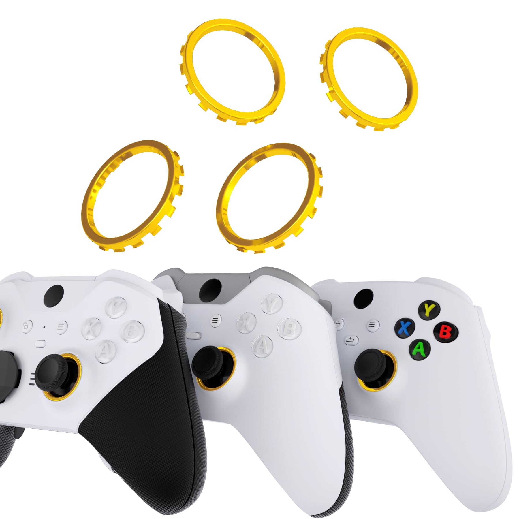 Replacement Accent Rings for Xbox Elite Series 2 Core | for Elite Series 2 | for Xbox One Elite | for eXtremeRate ASR Version Shell for Xbox Series X/S Controller - Chrome Gold