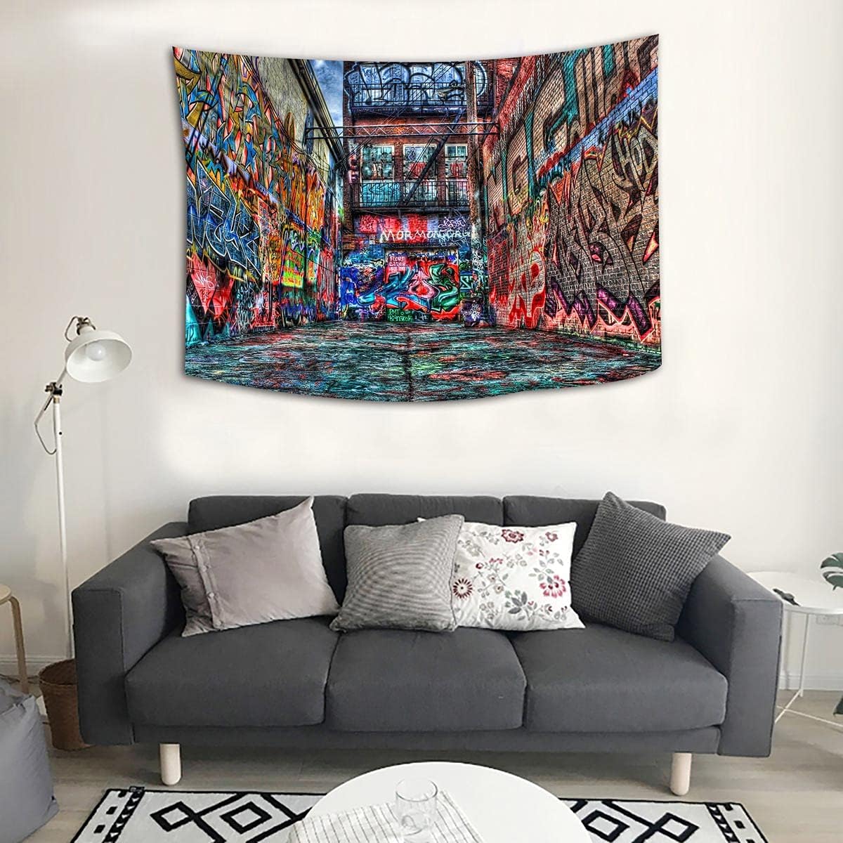 Graffiti Urban Street Art Tapestry Hip Hop Grunge Wall Hanging 60x40 Inch