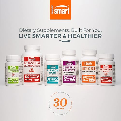 Miniatura 9 de Supersmart - Paquete de zinc L-Carnosina + Betaína HCl (Salud gástrica)  Sin OMG y sin gluten - Cápsulas vegetarianas