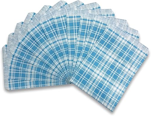 Miniatura 6 de N'icePackaging 50 bolsas decorativas de papel plano de regalo de 4 x 6 pulgadas  patrón de cuadros mixtos en bolsas de papel kraft blanco  para