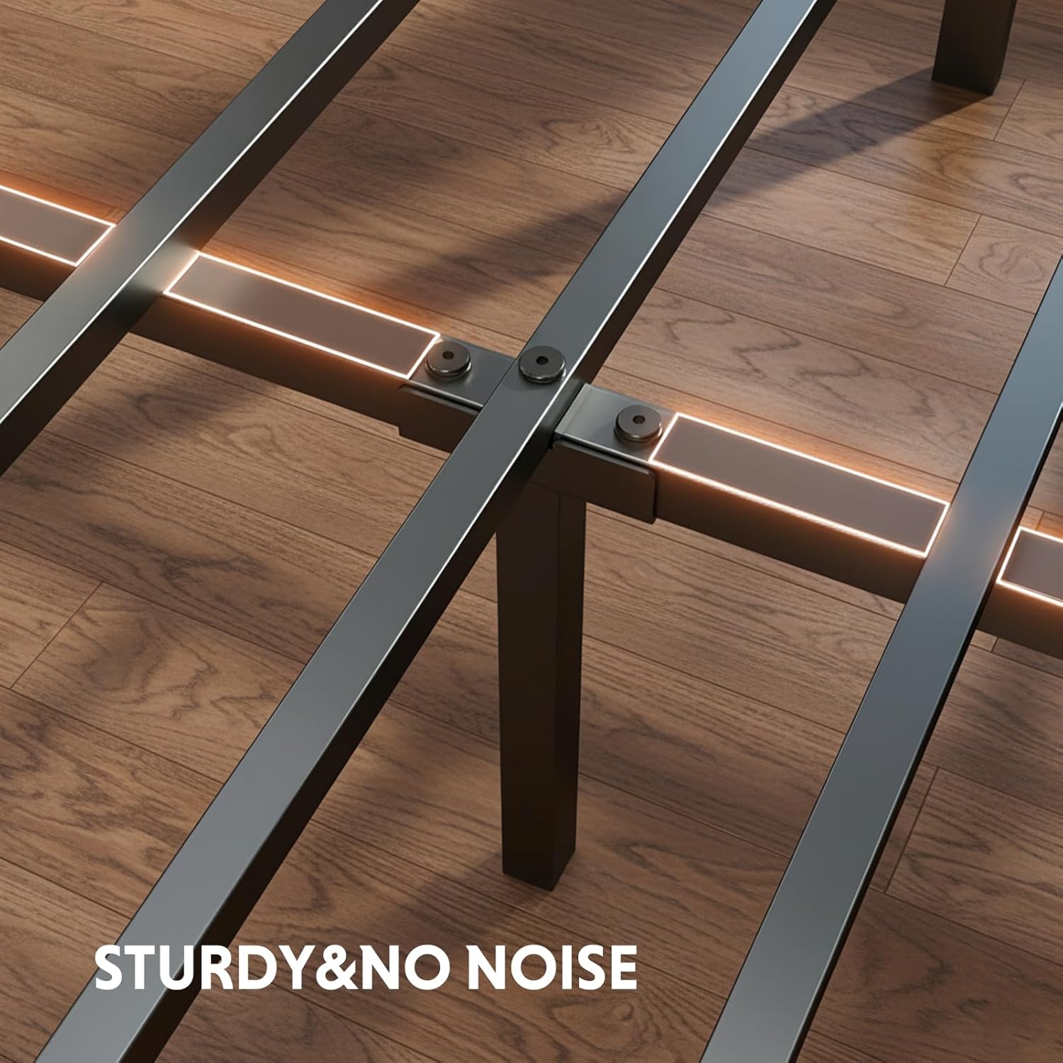 Simple Deluxe Twin Bed Frame with Storage Headboard, Built-in USB Charging Station, Durable Squeak-Free Design, No-Tool Easy Assembly, No Box Spring Needed - Image 5