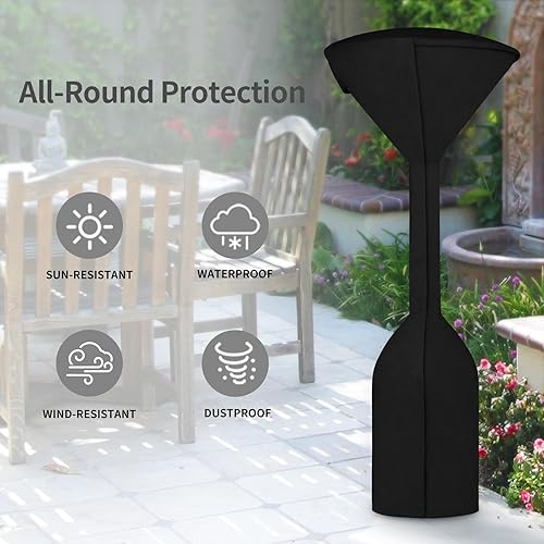 Miniatura 7 de Easy-Going Funda para calentador de patio con cremallera y bolsa de almacenamiento, cubierta impermeable para calentador de exterior, a prueba de