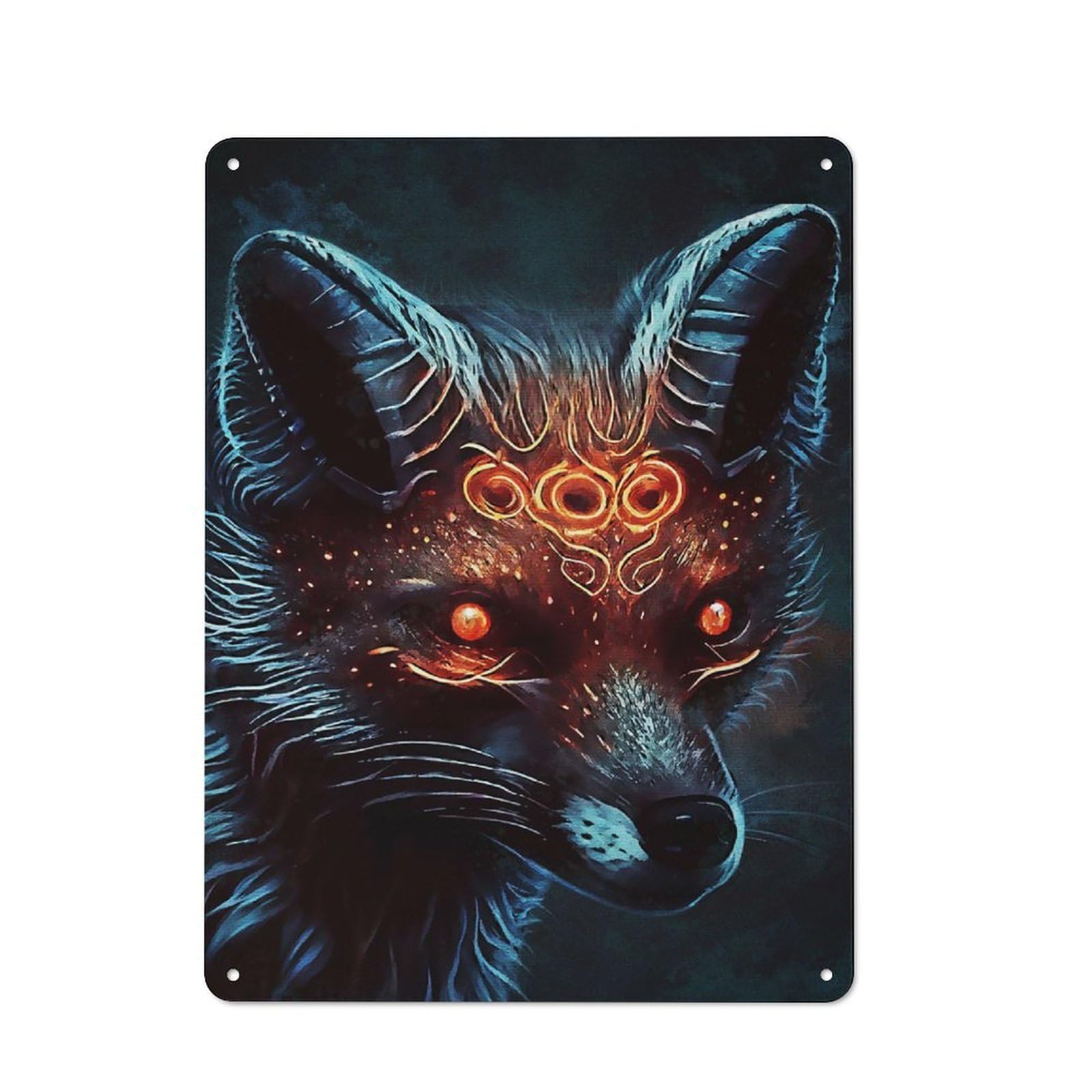 Vintage Metal Sign 40x30cm Featuring Myth Wolf, Home Bar Decor for Cafe, Pub, Workshop Or Home Bar