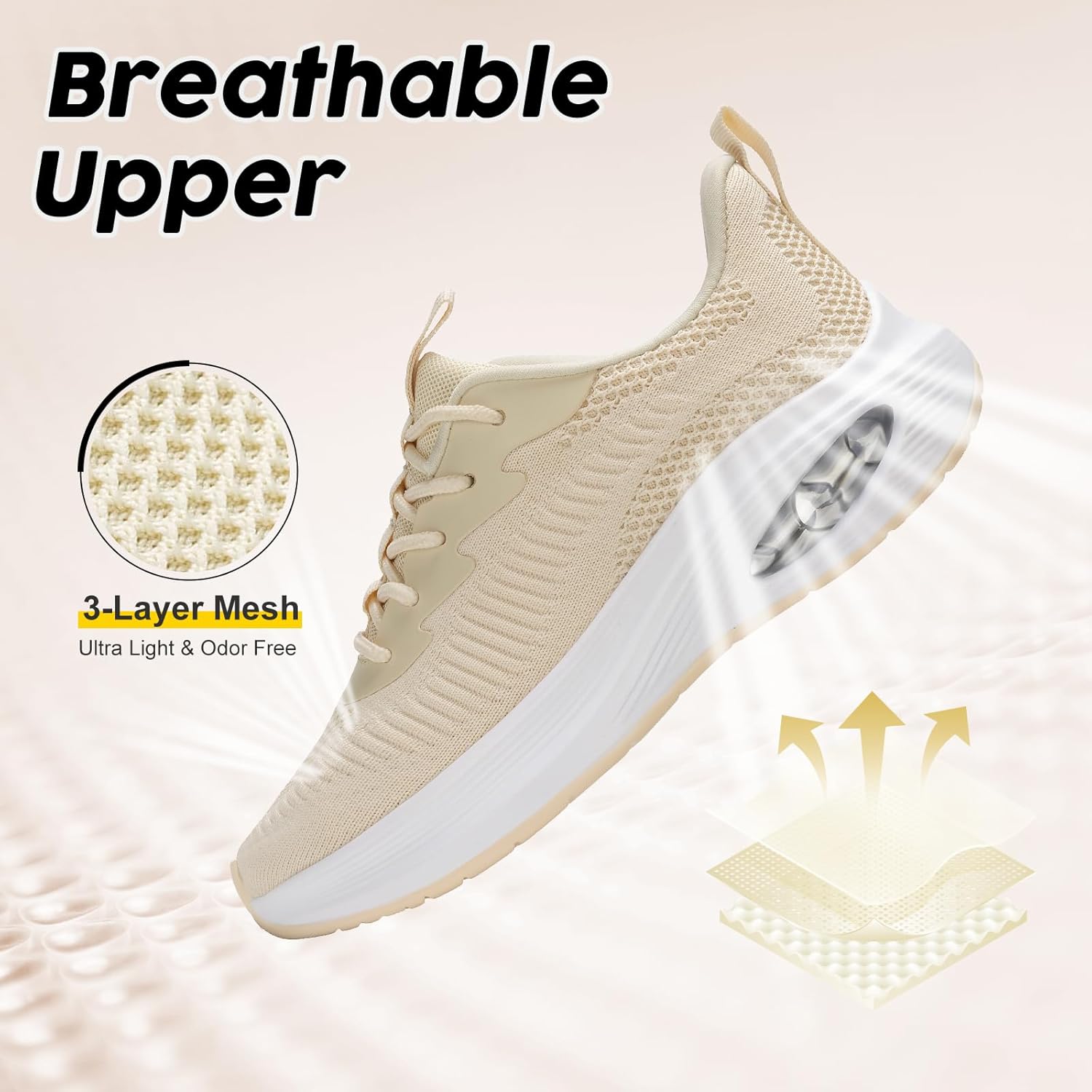 ZYEN Wide Toe Box Shoes Women Air Cushion Road Running Shoes Extra Wide Width Sneakers Arch Support Gym Athletic Tennis Sneakers Lightweight Breathable Walking Shoes - Image 5
