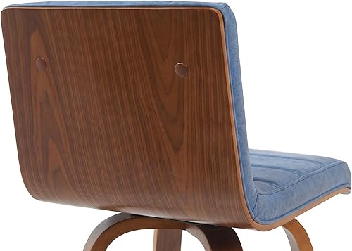 Miniatura 153 de Armen Living Vienna - Taburete giratorio de 26 pulgadas de altura de mostrador de piel sintética gris y madera de nogal Piel sintética