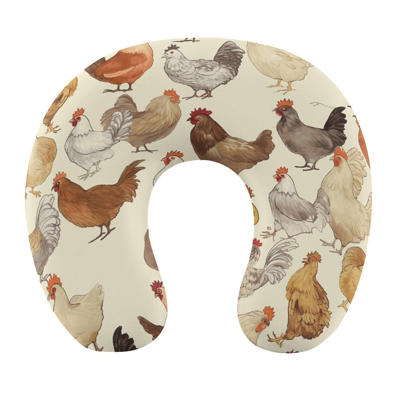 Btcowzrv Style A Brood Of Chickens U Shaped Neck Pillow Travel Pillows