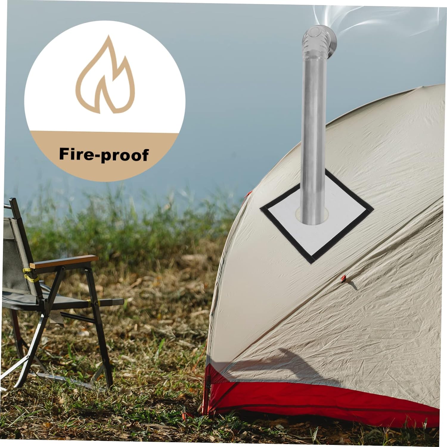 YARNOW Chimney Protection Collar Camp Light Grill Tent Stake Peg Tent Tarp Anti-Scald Stove Furnace Protection