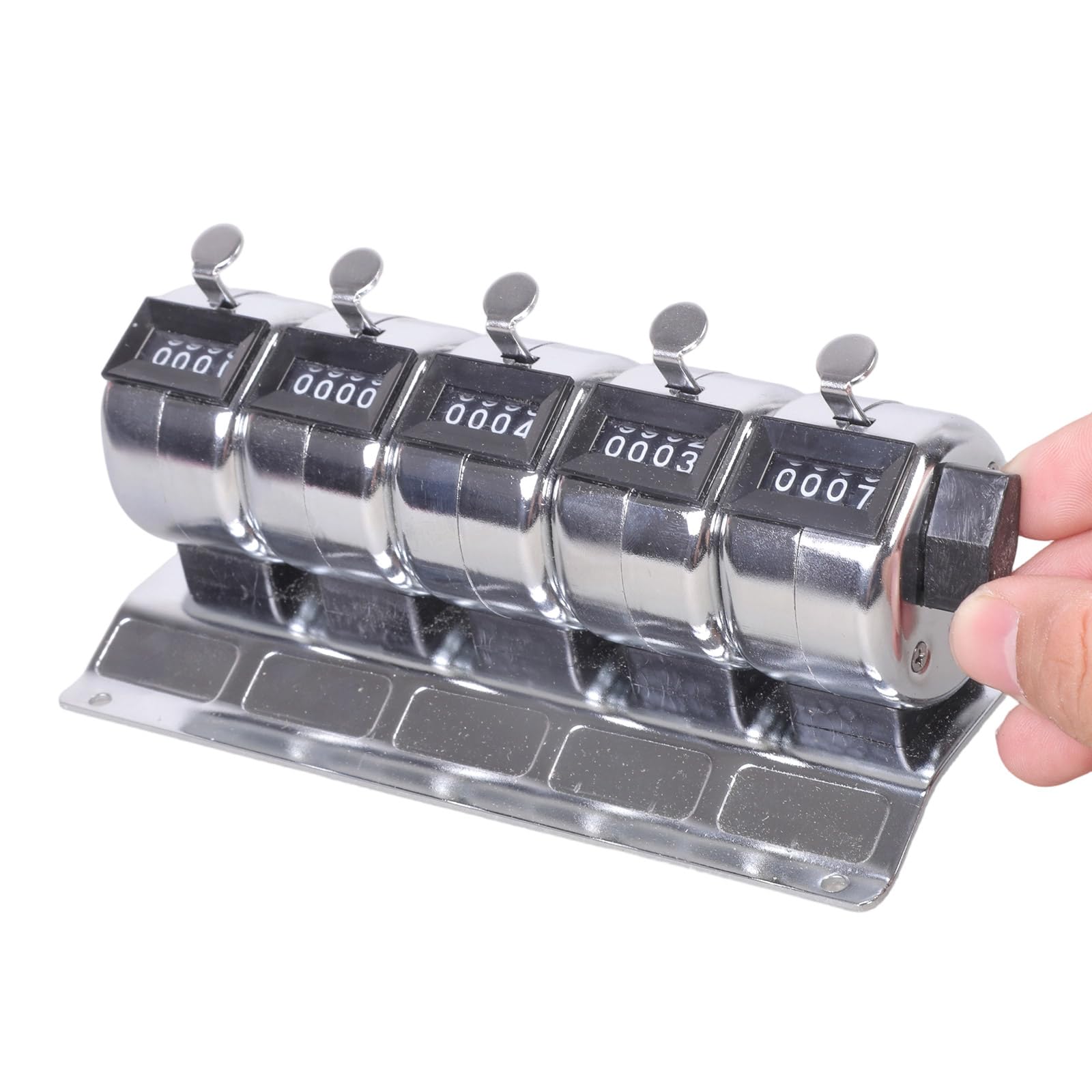 Contatore manuale in acciaio con manopola di ripristino Strumento di conteggio portatile per laboratorio/officina Monitoraggio dell'inventario Strumento di conteggio dei clic manuali