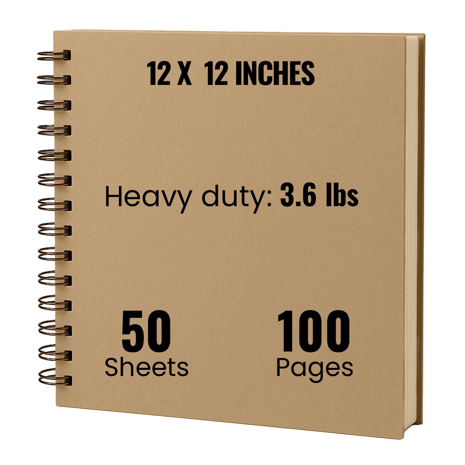 Scrapbook Album | Extra Thick Kraft Paper with Hardcover - 12 x 12 250 gsm, 50 sheet