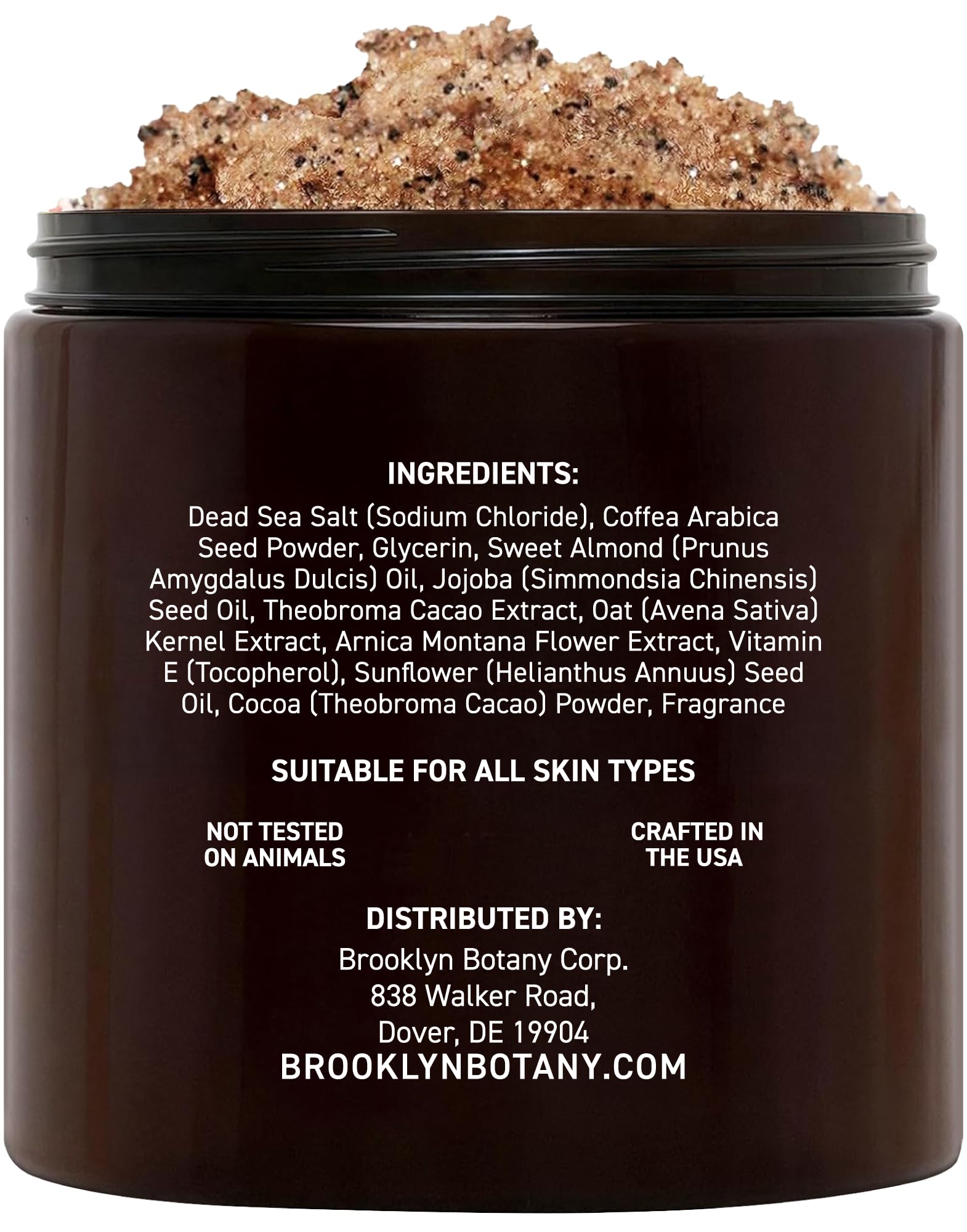Brooklyn Botany Arabica Coffee Body Scrub – feuchtigkeitsspendendes und peelendes Körperpeeling für Gesicht, Hand, feine Linien, Falten – tolles Geschenk für Frauen und Männer – 284 ml