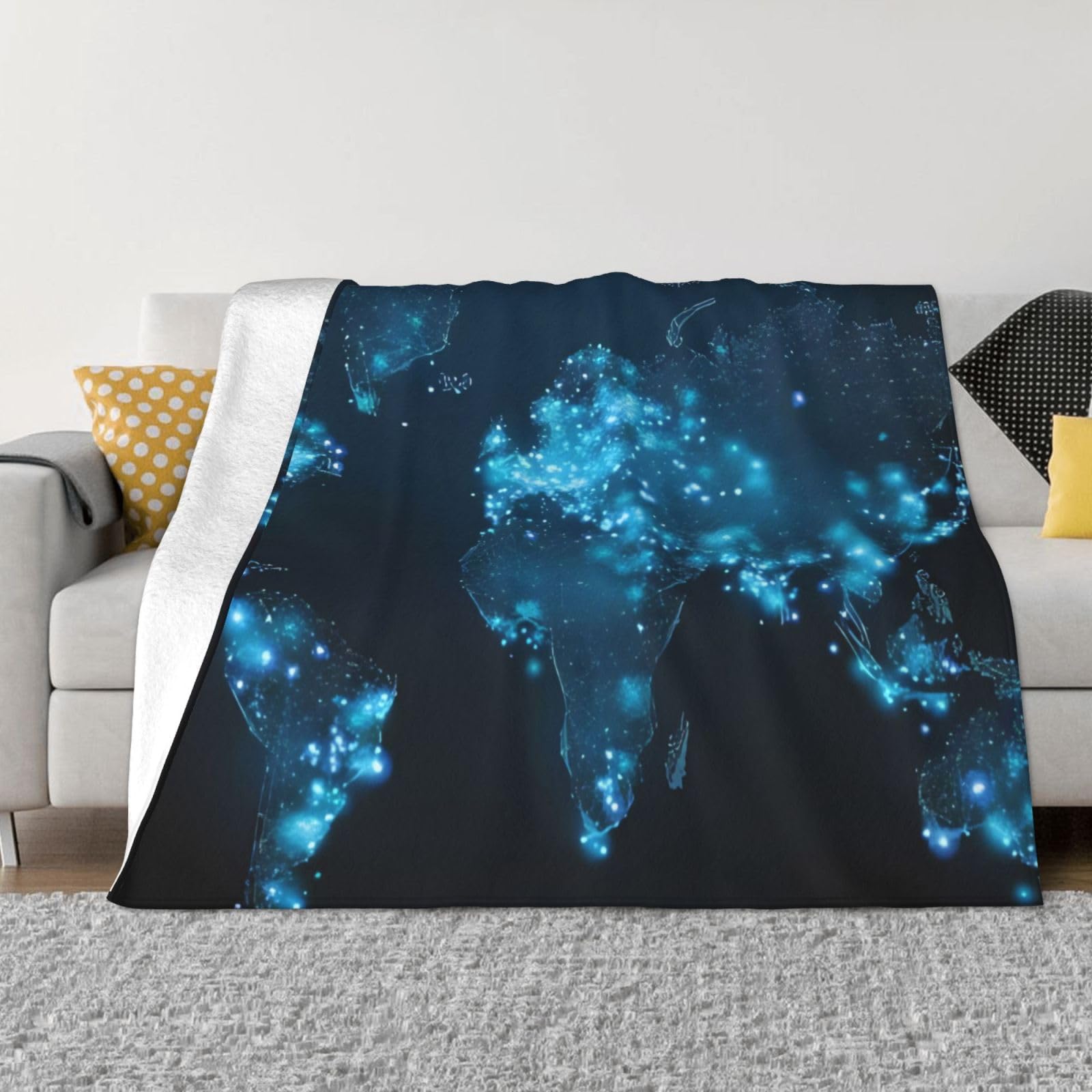 Couverture carte du monde polaire légère contre les nuits fraîches