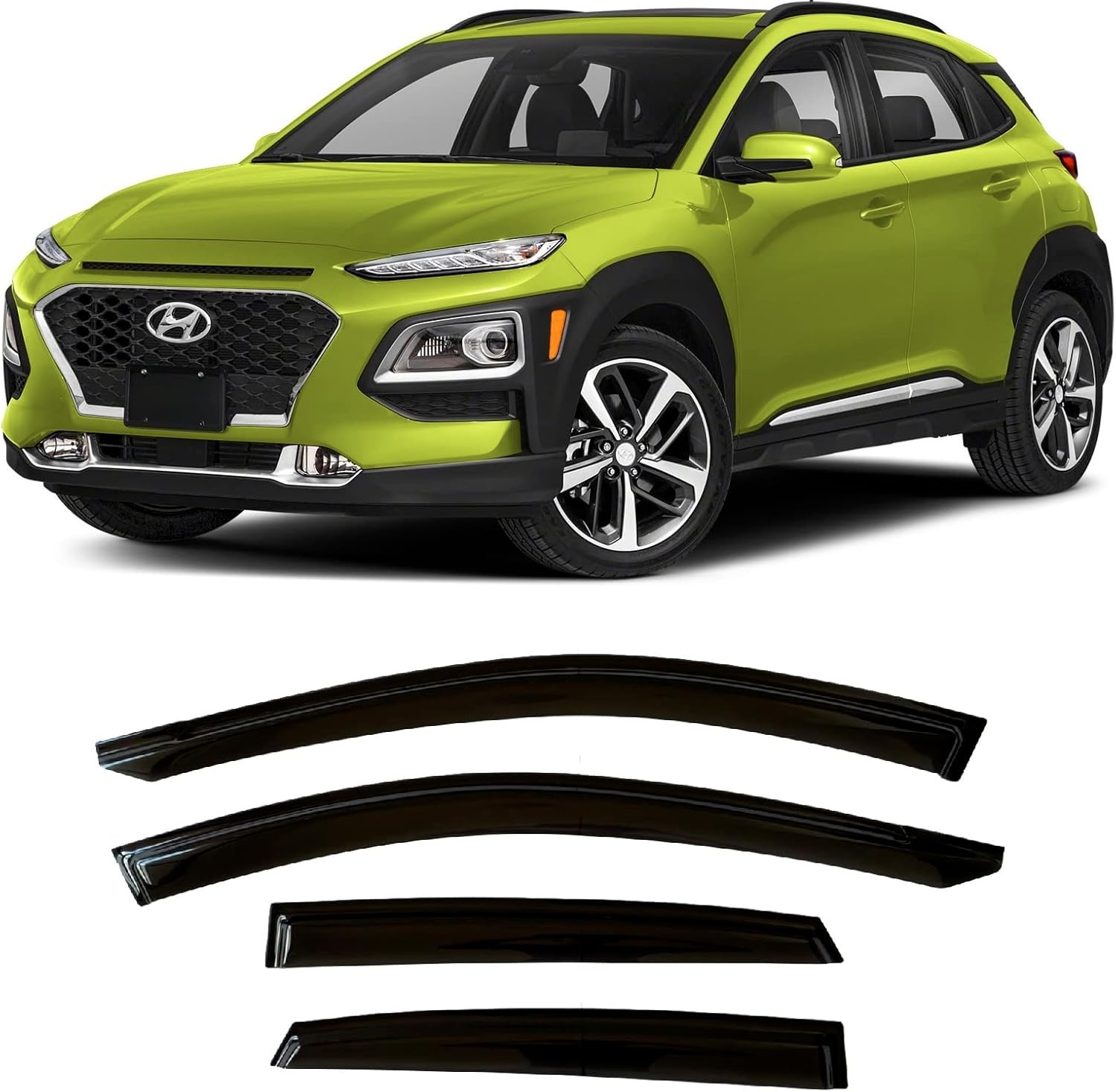 olltoz Tinted TapeOn Side Window Vent Visor Deflectors