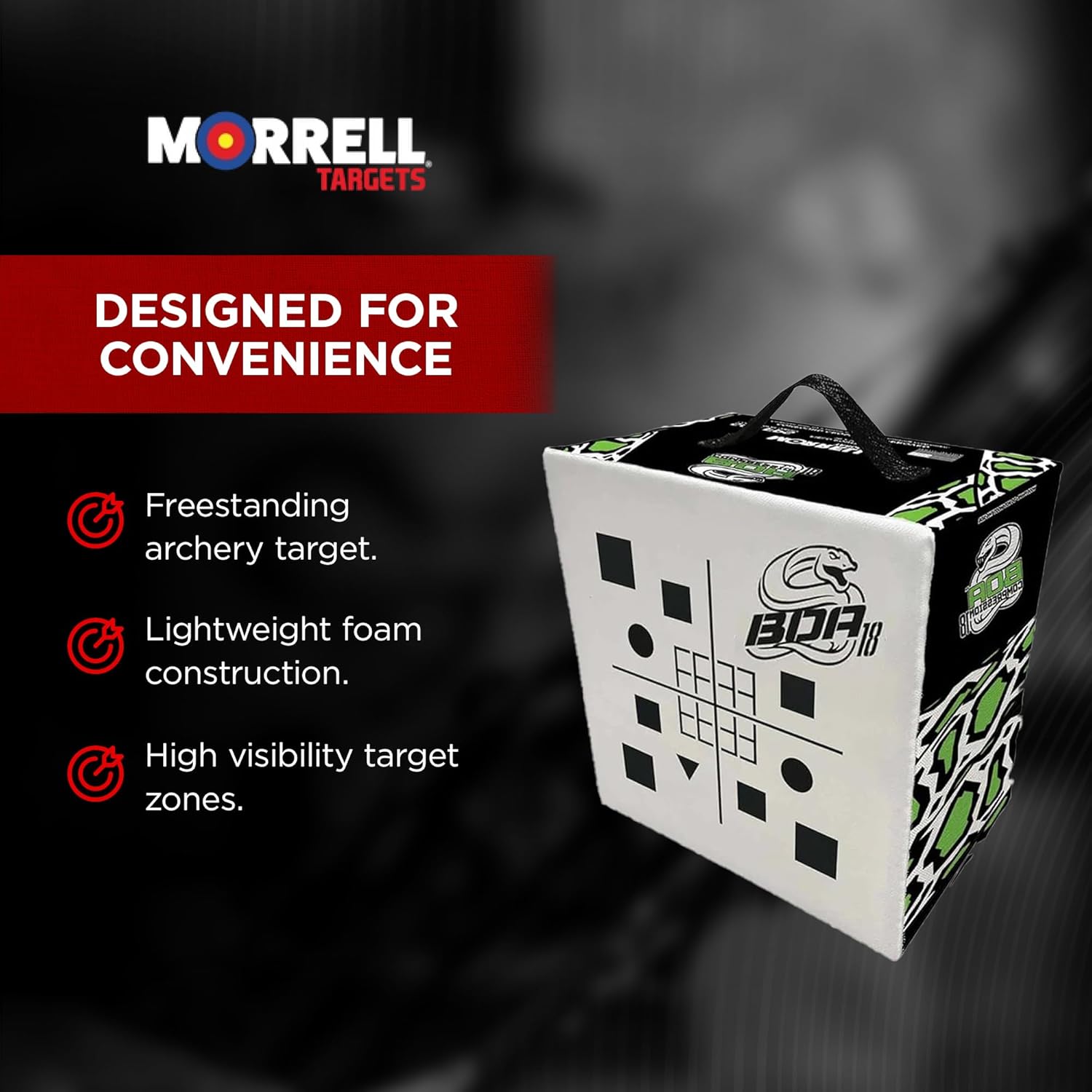 Morrell Targets BOA Compression Archery Target, Weatherproof Foam Block for Compound Bows and Crossbows, Field Points Only, White/Black