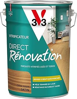 V33 Vitrificateur parquets, Direct Rénovation, Chêne moyen Satin, 5L