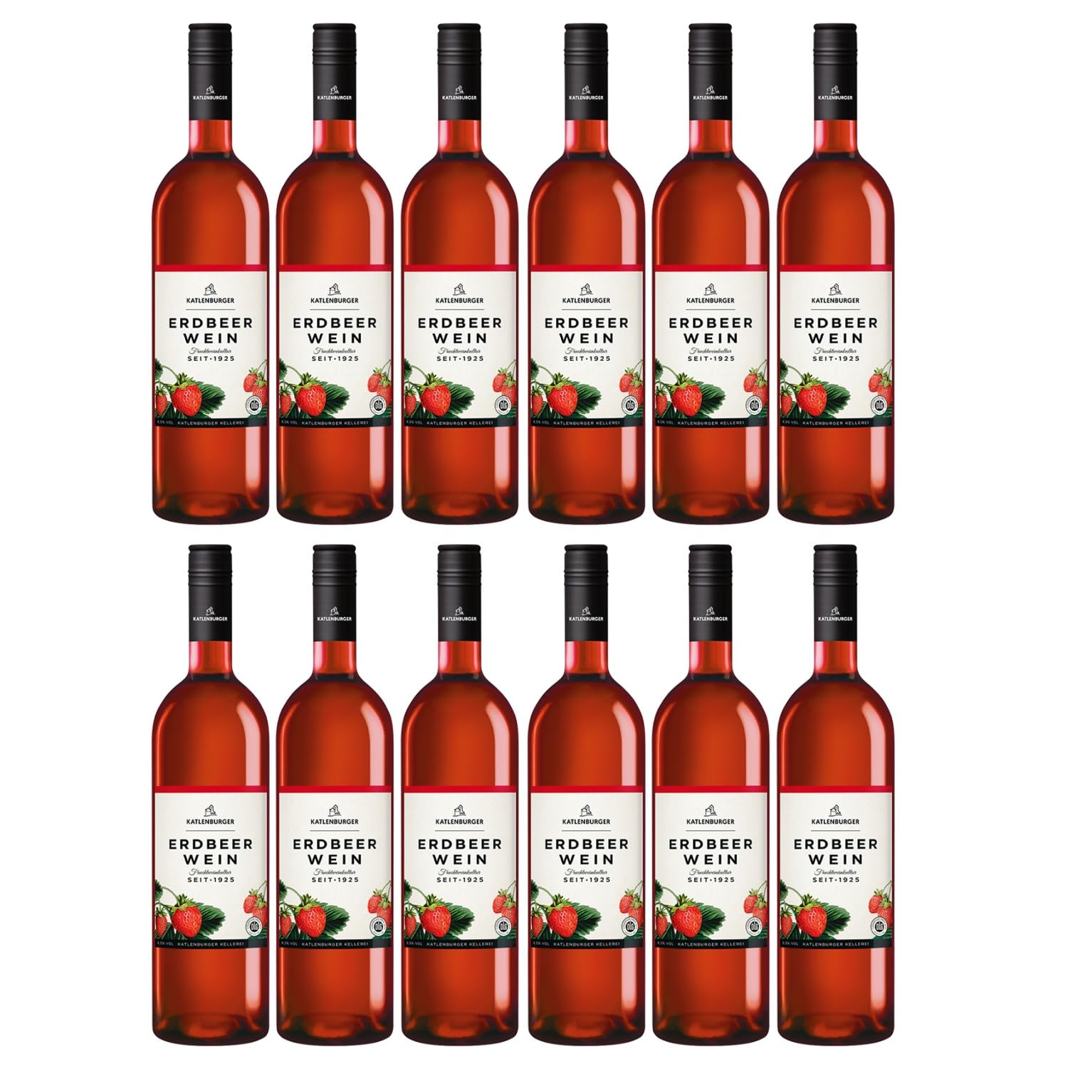 Katlenburger Erdbeerwein Fruchtwein rosé Deutschland inkl. FeinWert E-Book (12 x 0,75l)