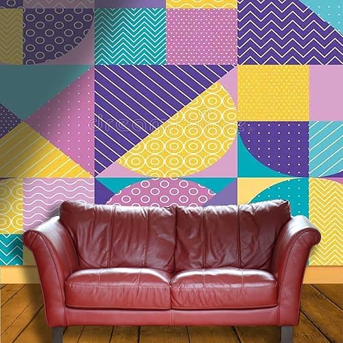 Miniatura 3 de Papel tapiz rústico colorido para pared, decorativo, arte geométrico, mosaico, paneles de revestimiento de wainscoting, aplicación multiescena (W)