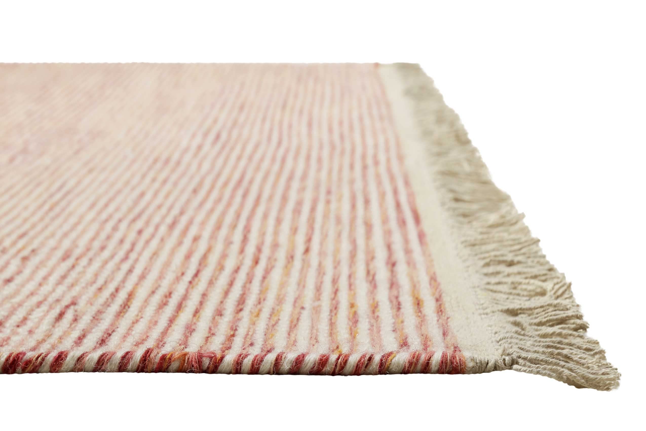 Kelim Tapis tissé à la main, en fibres naturelles, idéal pour le salon et la chambre à coucher, tapis tissé à la main et en laine, durable et de qualité supérieure, 80 x 300 cm, rouge beige - Amélie