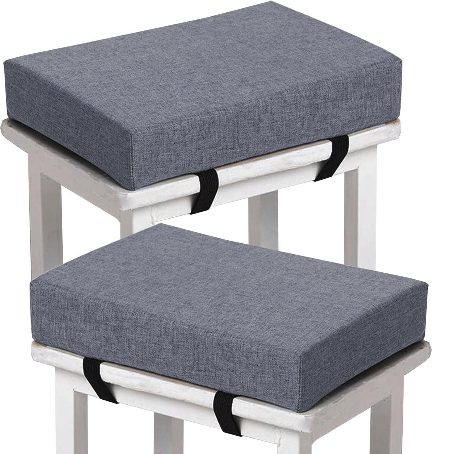 Hkjgnh H1 Memory Foam Square Seat Cushion3/ 5/8Cm Thick,35/40/45/50Cm Rectangular Stool Cushion,Anti - Slip, Seat Cushion Seat Pads Dining Chairs With Removable Cover For Kitchen Bar Chairs(,2Pcs 30X40x8cm)