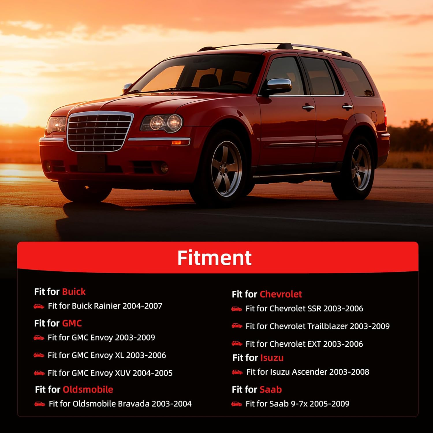 Front Outer Tie Rod Ends Fit for Buick Rainier, for Chevy Trailblazer for SSR, for GMC Envoy, for Isuzu Ascender, for Saab 9-7x replace# ES3676 ES3675