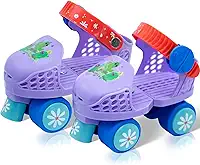 Patins infantis em linha ajustáveis para meninos e meninas de 2 a 6 anos - Patins confortáveis e seguros para uso externo/interno para crianças, iniciantes, duráveis e divertidos, patins