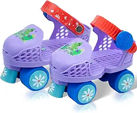 Patins infantis em linha ajustáveis para meninos e meninas de 2 a 6 anos - Patins confortáveis e seguros para uso externo/interno para crianças, iniciantes, duráveis e divertidos, patins