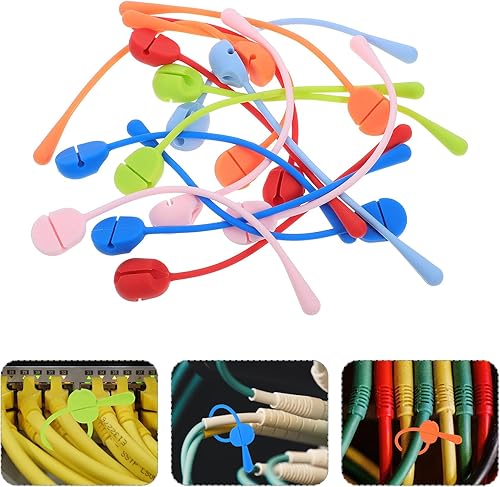 Miniatura 9 de 16pcs Silicone Cord Ties Travel Cable Organizers Reusable Cable Straps for Desk Charging Appliance Cord Management Home Office Storage