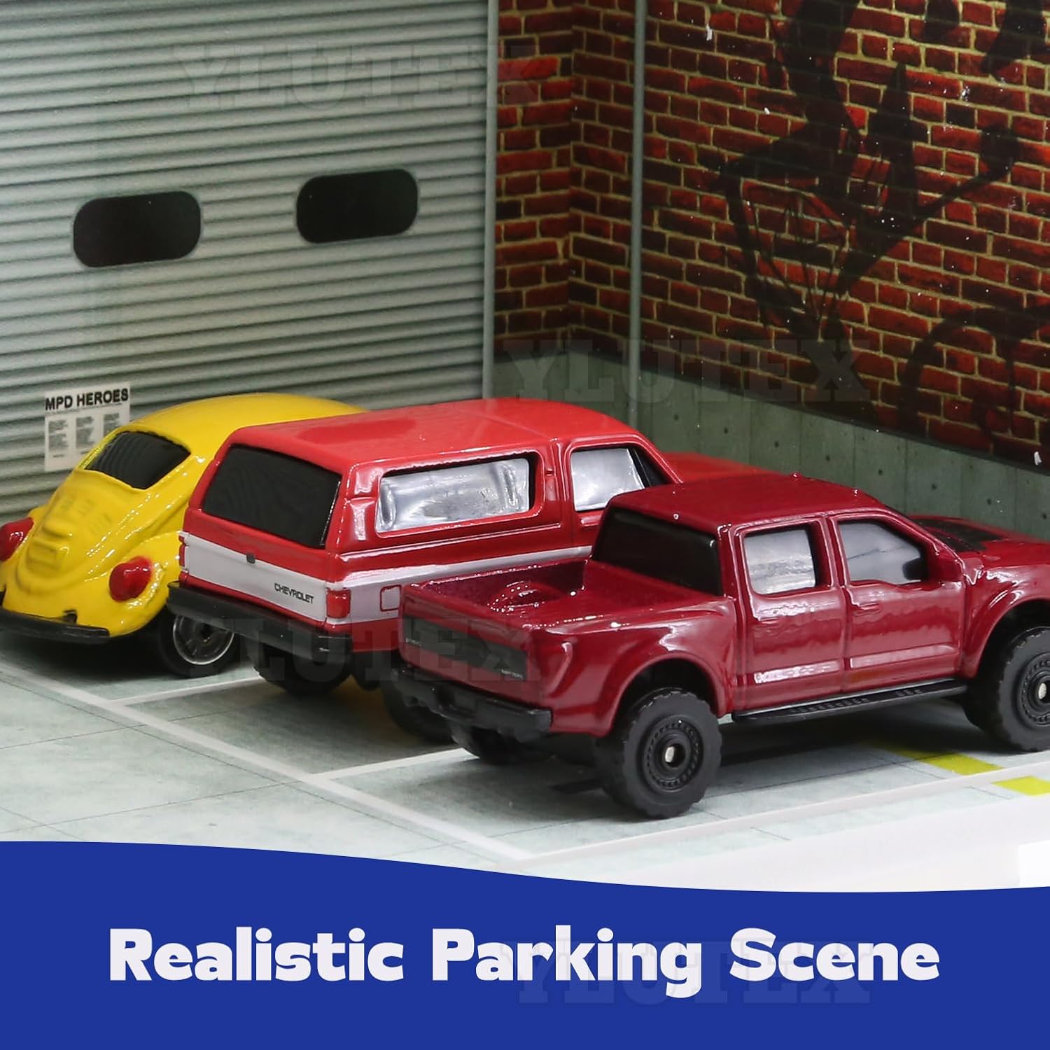 Display Case for Hot Wheels, 1/64 Scale Matchbox Car Storage, LED Light Stackable Garage with Acrylic Cover 04 image 2