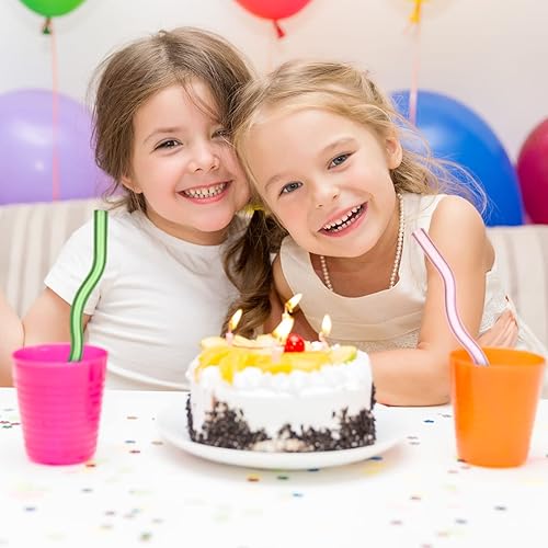 Miniatura 6 de 14 pajitas onduladas de vidrio transparente de borosilicato de 0.315 x 7.874 in, bonitas pajitas de vidrio de colores, divertidas pajitas de vidrio