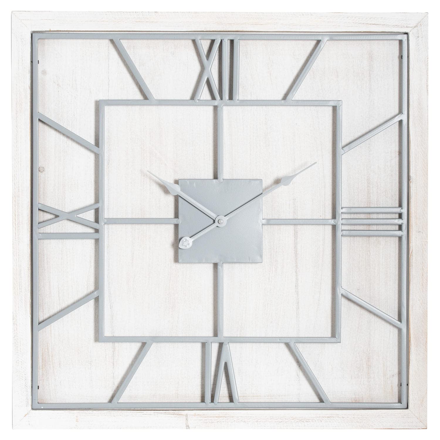Hill Interiors Williston White Square Large Wall Clock