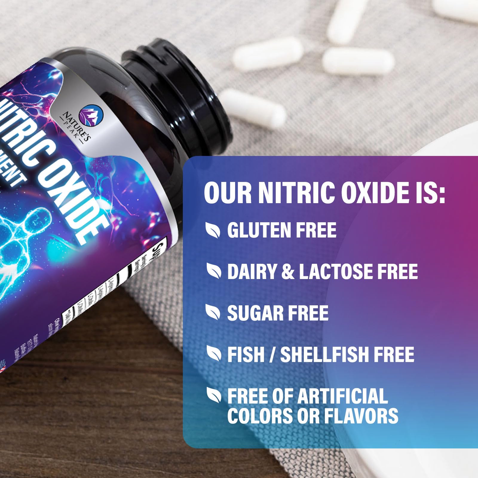 Extra Strength Nitric Oxide Booster - 3X Strength L-Arginine, Citrulline, & Beta Alanine - Premium Nitric Booster Natural Energy, Muscle & Heart Support, Bottled in USA for Men & Women - 120 Capsules — Amazon image 7