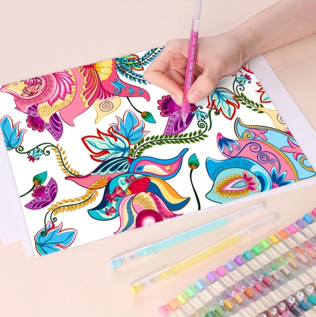 languo - Lote de 213 bolígrafos de gel, 207 colores, 24 cajas individuales. –Bolígrafo de gel adulto para dibujo, colorante misterio, garabatos artesanales scrapbooking (0,6 mm)