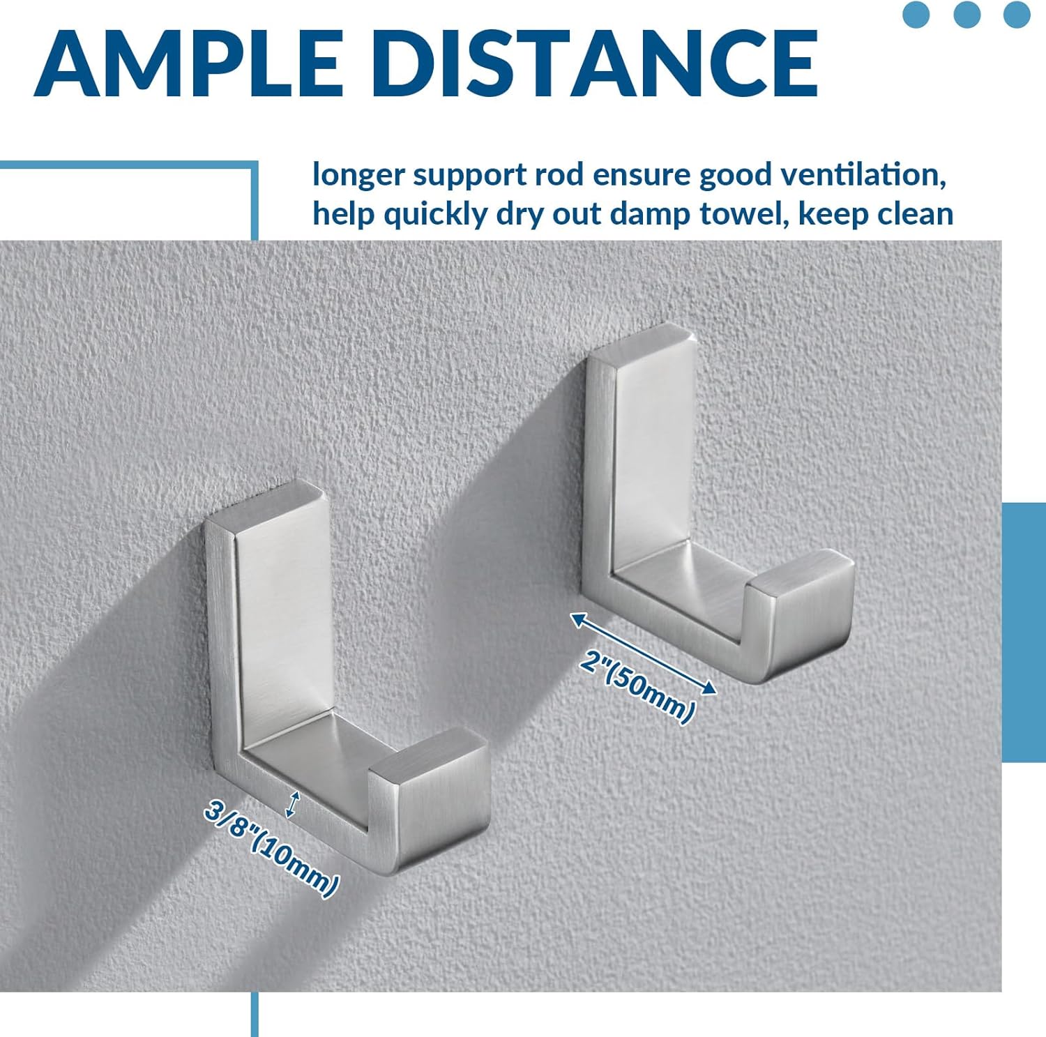 APLusee Brushed Nickel 304 Stainless Steel Toilet Paper Holder with Shelf, 2 Pack Towel Hook Bundle, Wall Mounted