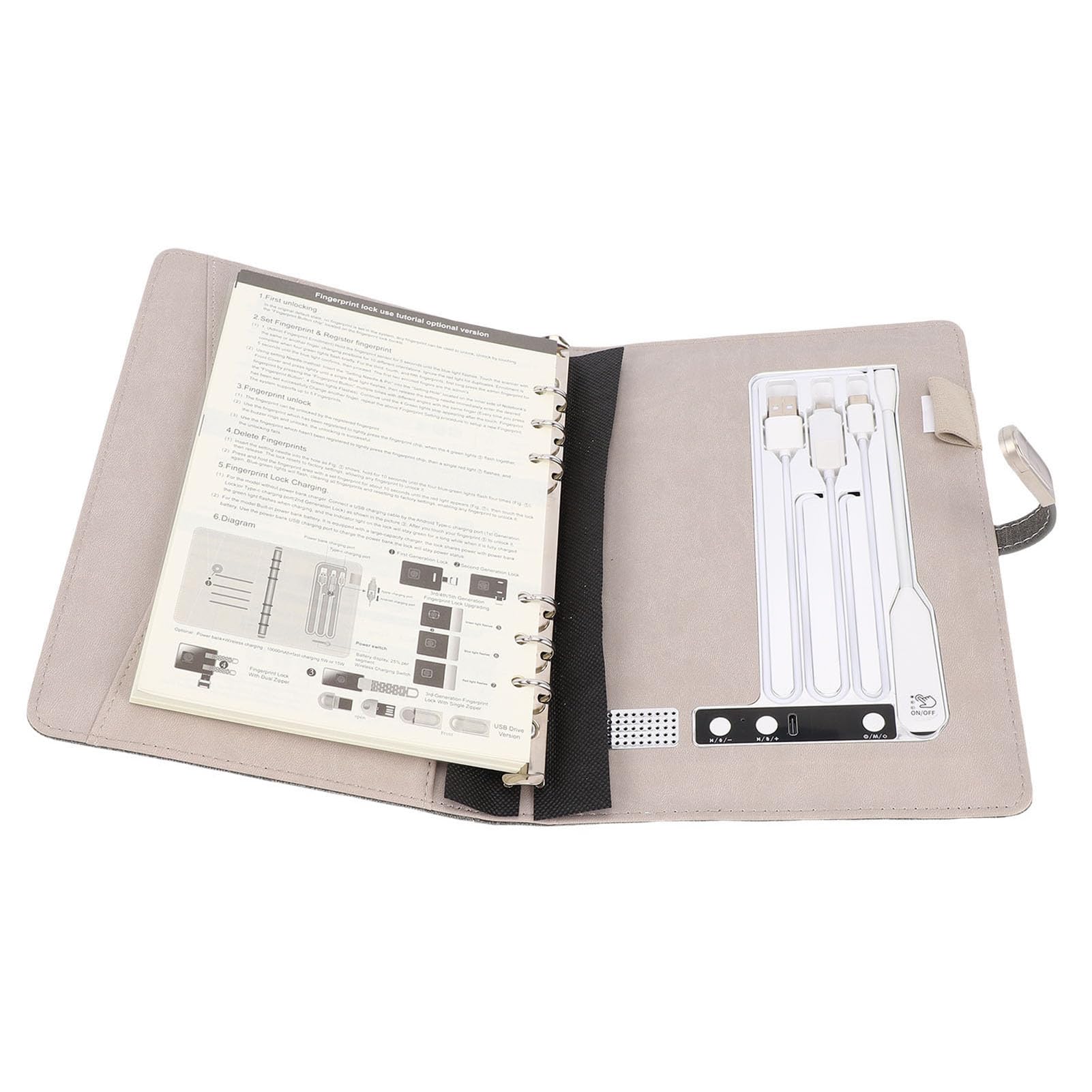 YWBL-WH Notebook Intelligente Multifunzionale, Carta con Batteria da 8000 MAh, Business Planner Ricaricabile A5 per Studenti e Professionisti