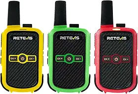 Retevis Walkie-Talkies Rt15, Rádios Portáteis Frss Recarregáveis, Duráveis, Compactos, com Vox, Trava de Segurança, Mini Walkie-Talkies para Adultos E Crianças, Ideais para Escola, Família