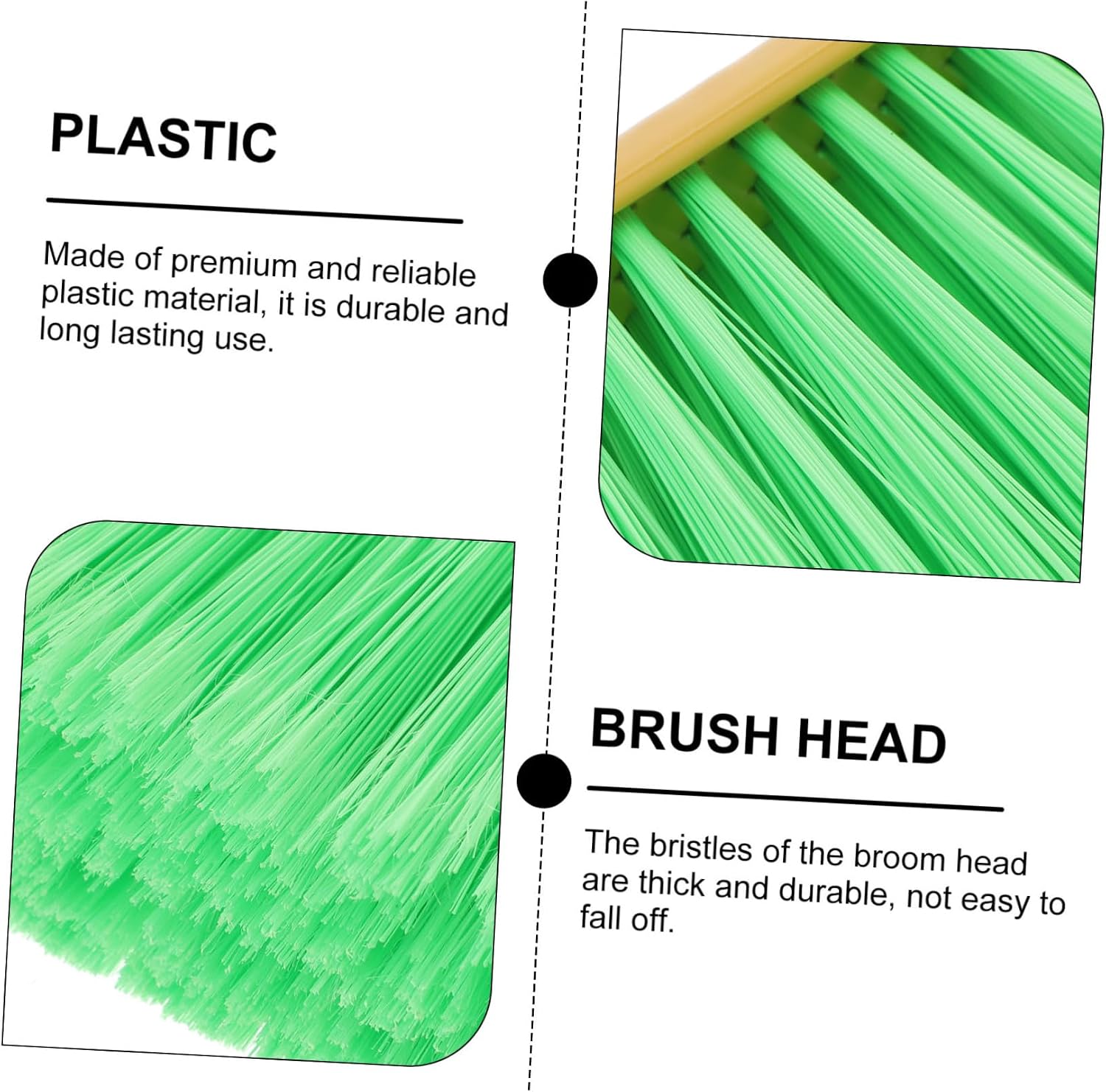 Outanaya Plastic Broom Head Replacement Accessory Durable Cleaning Broom Head for Household Use for Floors Kitchen and Rooms Easy to Install Multi Scene Versatile Cleaning