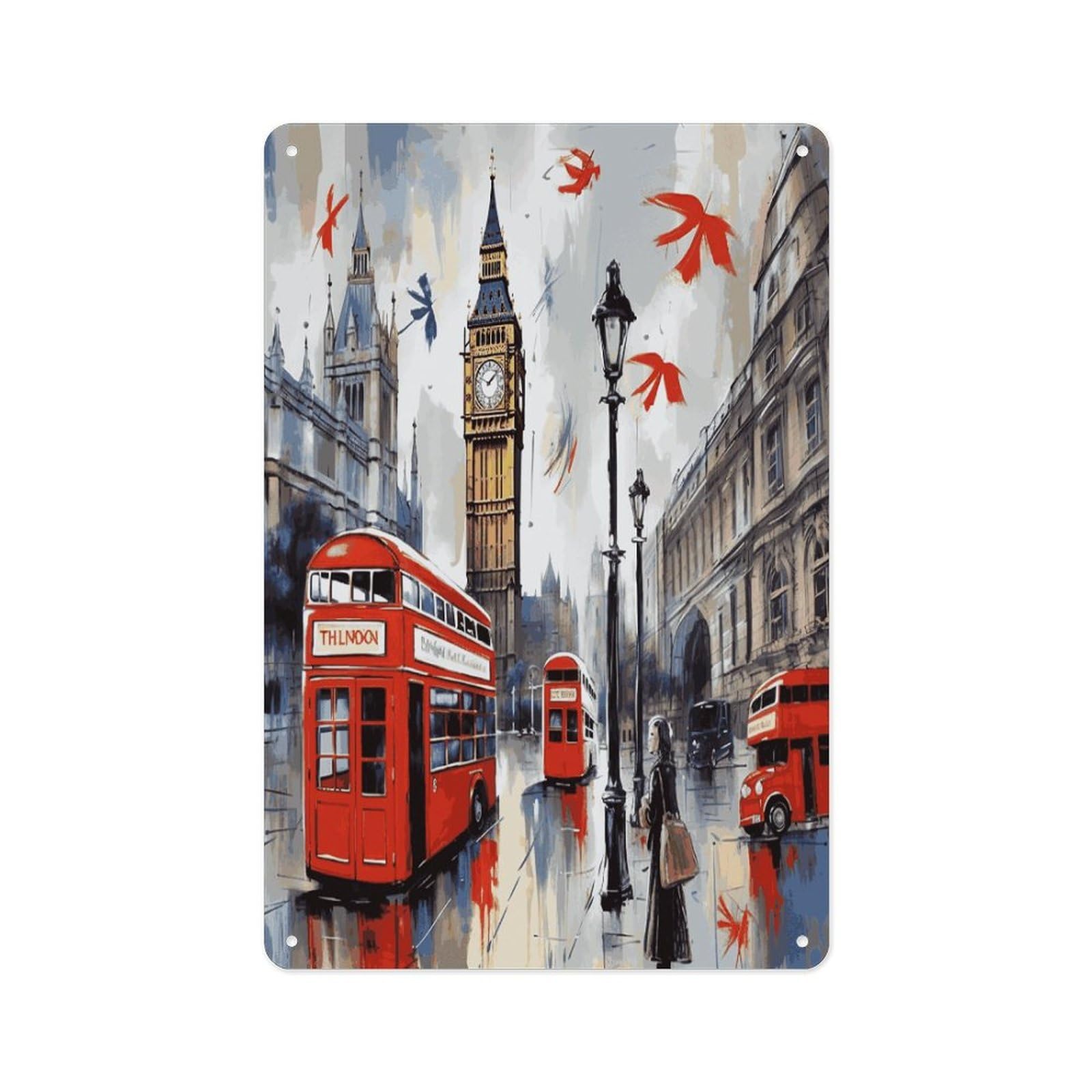 Fekiloot Style London Wall Decor Metal Signs Tin Signs Poster