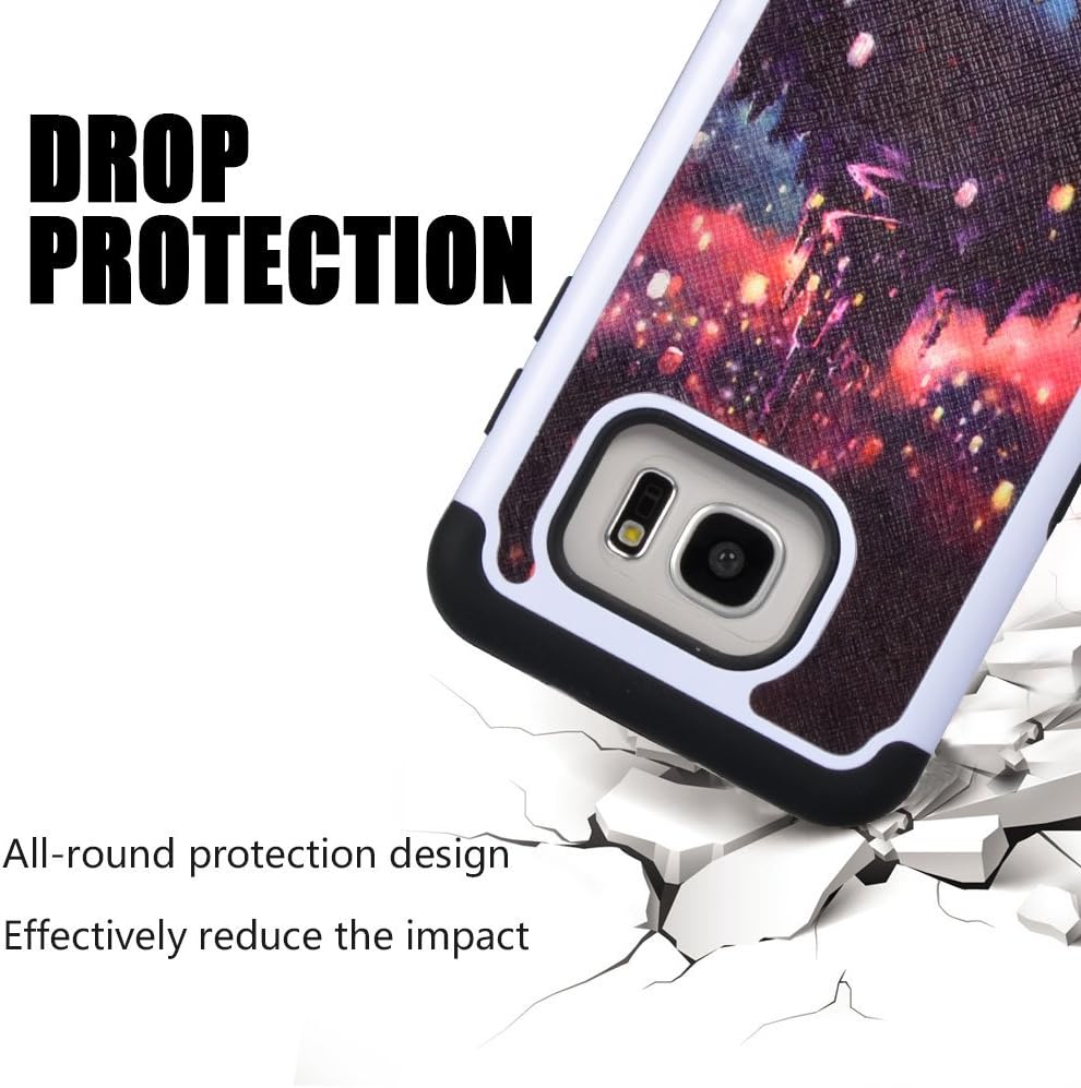 S7 Edge Case, Galaxy S7 Edge Cases, UrSpeedtekLive [Shock Absorption] Dual Layer Heavy Duty Protective Silicone Plastic Cover Case for Samsung Galaxy S7 Edge - The Lights