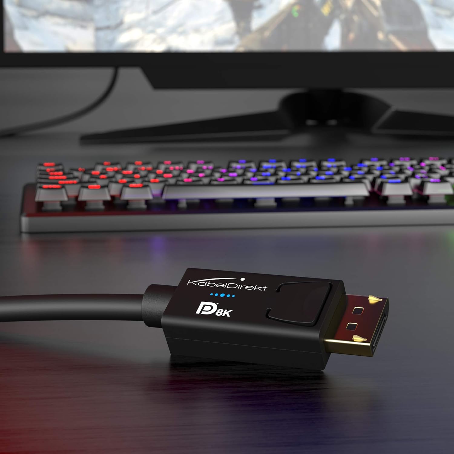 Authentic Crazy Deals KabelDirekt – 15ft – DisplayPort Cable, DP 1.4, VESA-Certified (8K at 60Hz, 144Hz, HDR10 – Ideal for Gaming Monitors, FreeSync/G-SYNC, Officially Tested to VESA Standards, Black)
