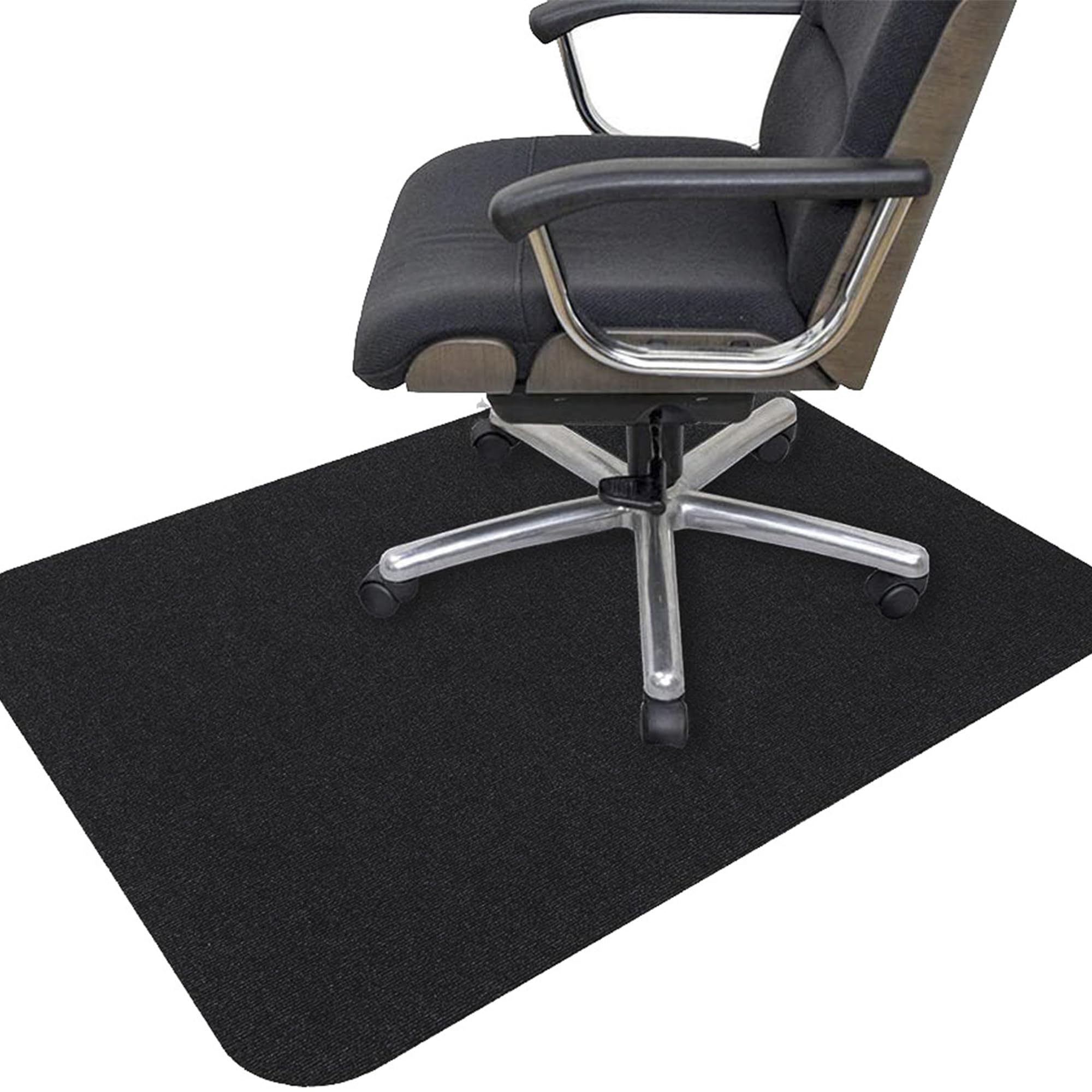 Tapis de chaise rectangulaire antidérapant pour bureau et jeux vidéo - Protection de sol anti-rayures - Durable - Multi-usage pour la maison et le bureau - 160 x 140 cm - Noir
