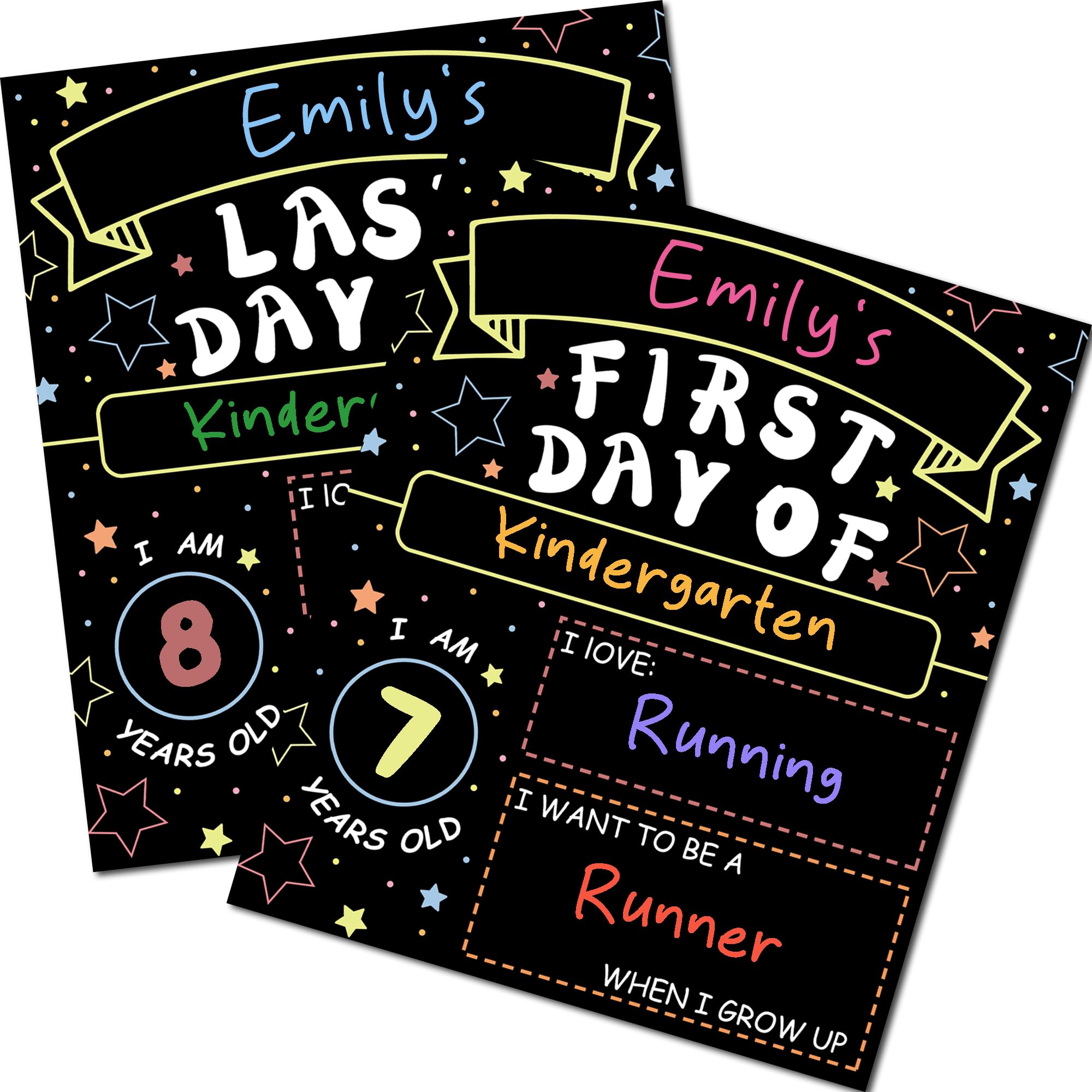 OHOME 2 Pack First and Last Day of School Sign Board - Double Sided Back to School Supplies | Classroom Decorations for Pr...