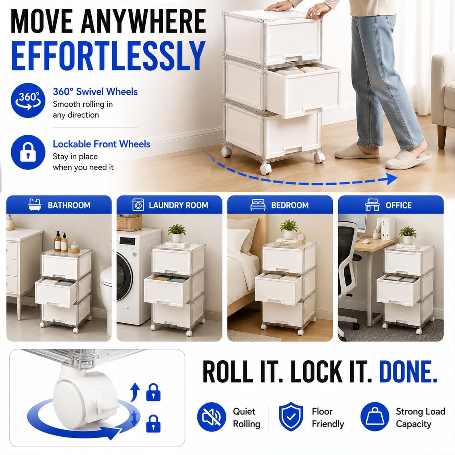 Gudemay Cajonera con ruedas, sistema de organización modular