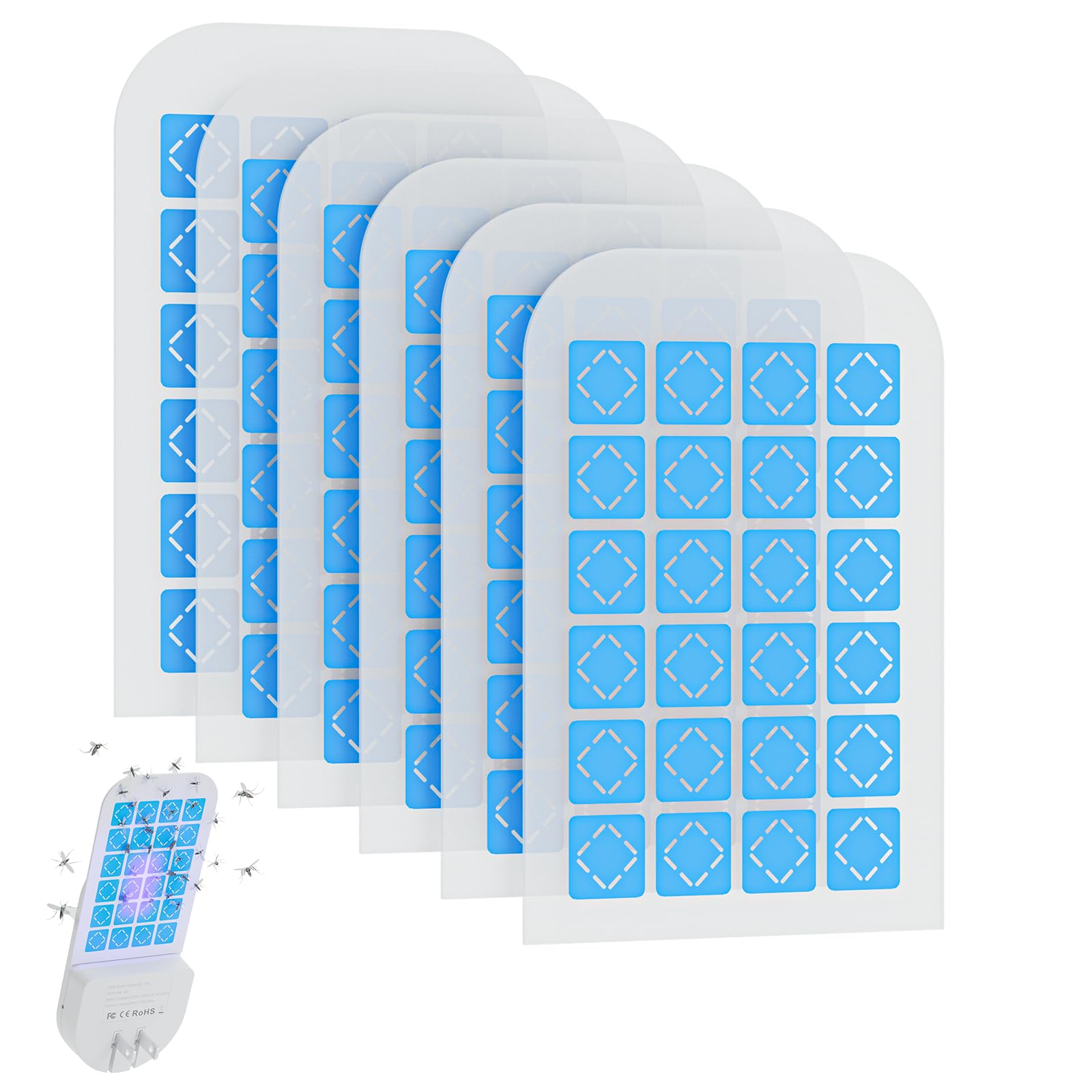 Magnetism Glue Cards Hogius Indoor Plug-in Fly Trap Refill Pack for Hogius Indoor Fly Trap (6 Pack Glue Cards)