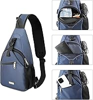 Vista 23 de AMJ Bolso bandolera para hombres y mujeres, mochila de hombro casual, mochila de pecho para senderismo y viajes