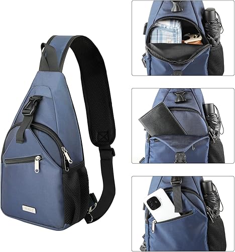 Miniatura 5 de AMJ Mochila Táctica de Pecho con Correa para Hombres, Bolsa de Hombro Antirrobo, Mochila Ligera para Senderismo, Ciclismo, Viaje, Camping