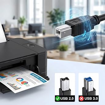 USB to USB-B Yazıcı Tarayıcı Printer Kablosu (5 METRE) - PC ve Laptop ile Yazıcı Ara Bağlantı Data Kablosu - USB 2.0 Hi-Speed - Stabil Performans - Kolay Kullanım