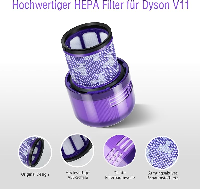 Elalove porszívó szűrő V11 V15 SV14 SV17 SV22 csere filter tisztító kefével