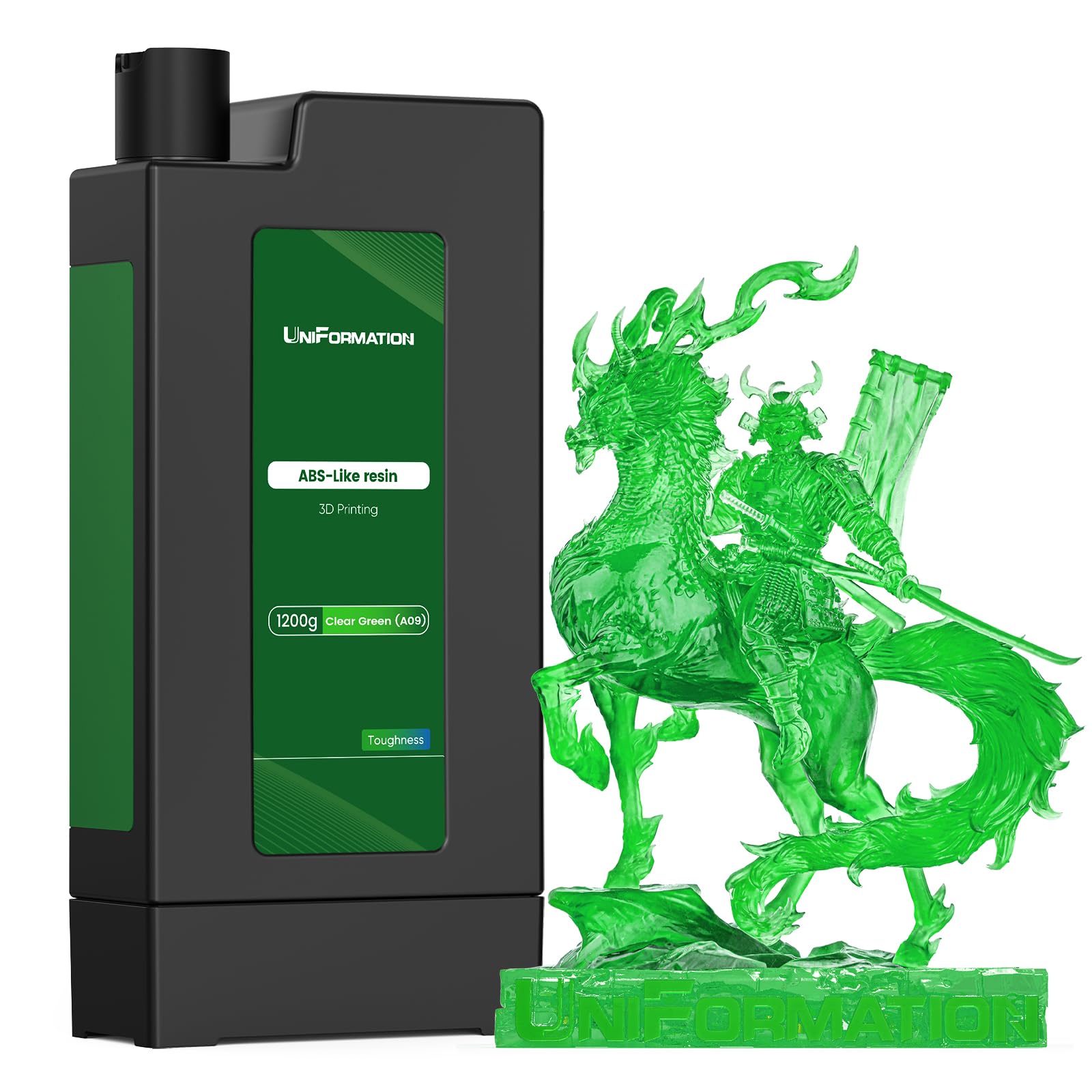 Resina 3D plastica ABS dura dura dura per stampante 3D fotopolimero UV ad alta precisione per stampa GK3 serie SLA/LCD/DLP Verde chiaro 1,2 kg