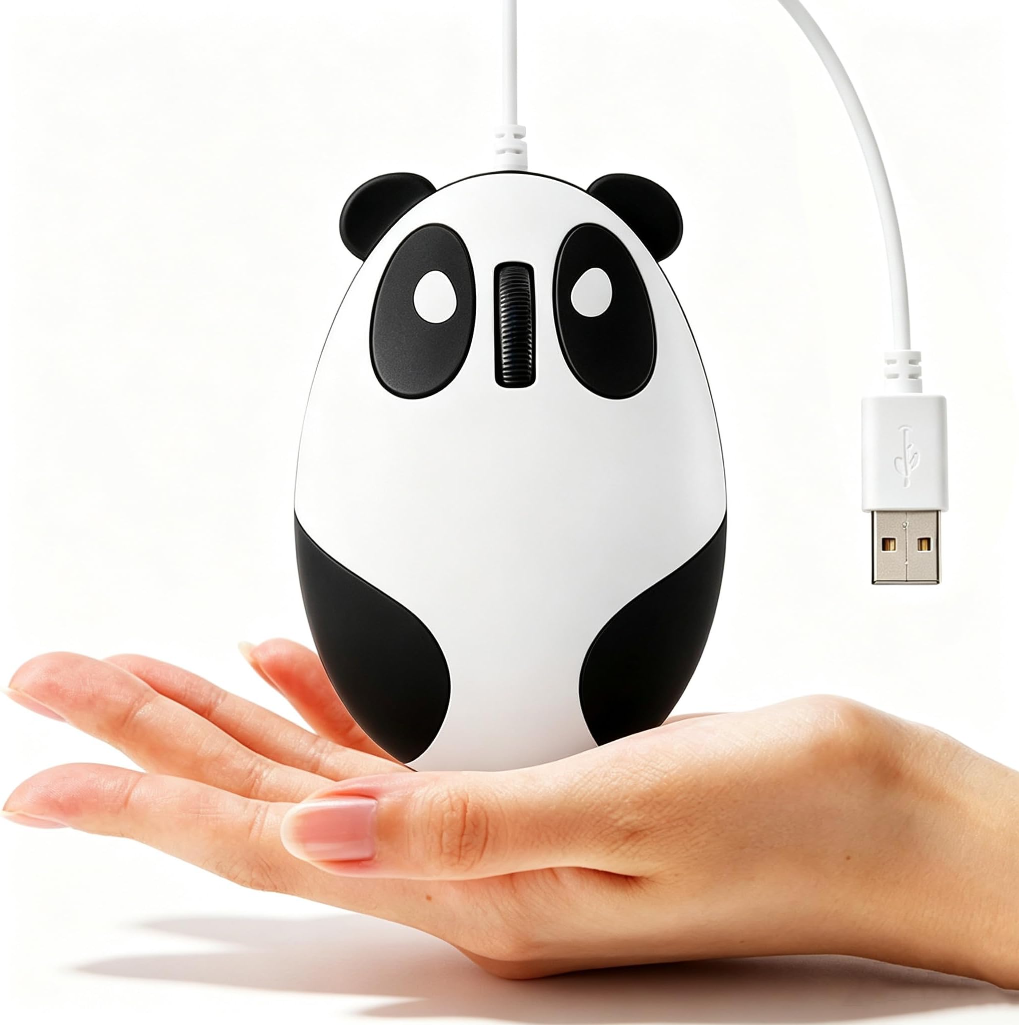 Novelty Cute Animal Panda Shape USB Wired Mouse 3D Optical Mice Mini Small Mouse Gifts for Women Men Kids Girl Boy Adults for Desktop PC Laptop Computer,1200DPI 3 Buttons with 4.6 Feet Cord
