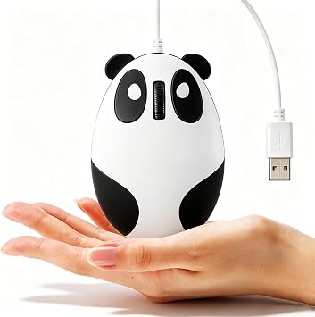 Novelty Cute Animal Panda Shape USB Wired Mouse 3D Optical Mice Mini Small Mouse Gifts for Women Men Kids Girl Boy Adults for Desktop PC Laptop Computer,1200DPI 3 Buttons with 4.6 Feet Cord
